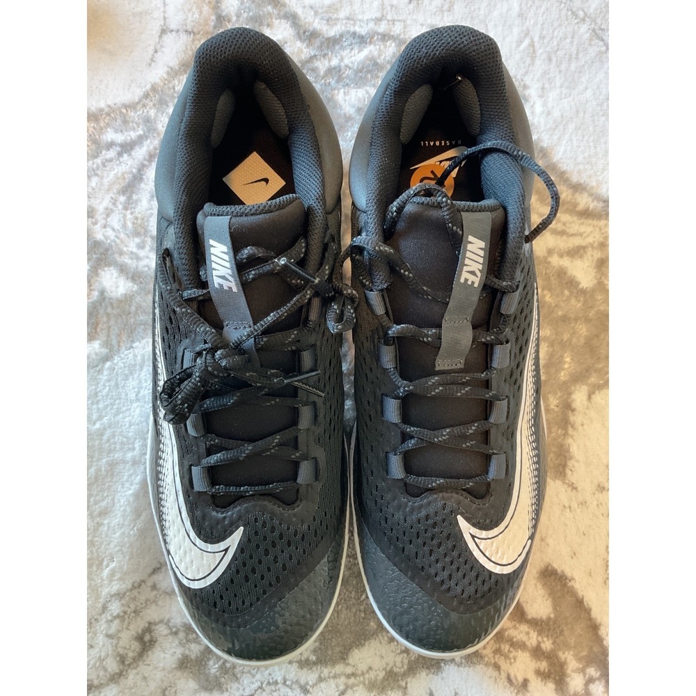Nike‎ Baseball Cleats Black White Men's Size 12 Athletic Shoes